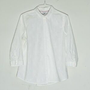 Croft & Barrow Women’s White Button-Up Long Sleeve Shirt SZ L